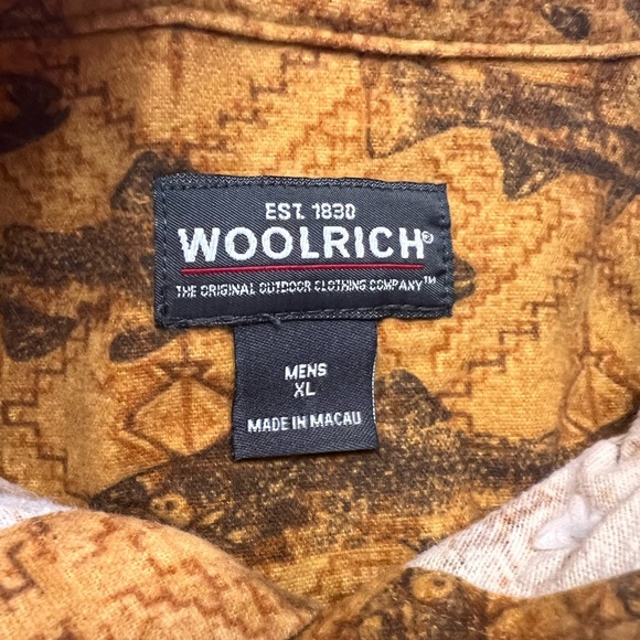 Vintage Woolrich men’s XL button down southwest fish trout flannel buckskin - Picture 6 of 6
